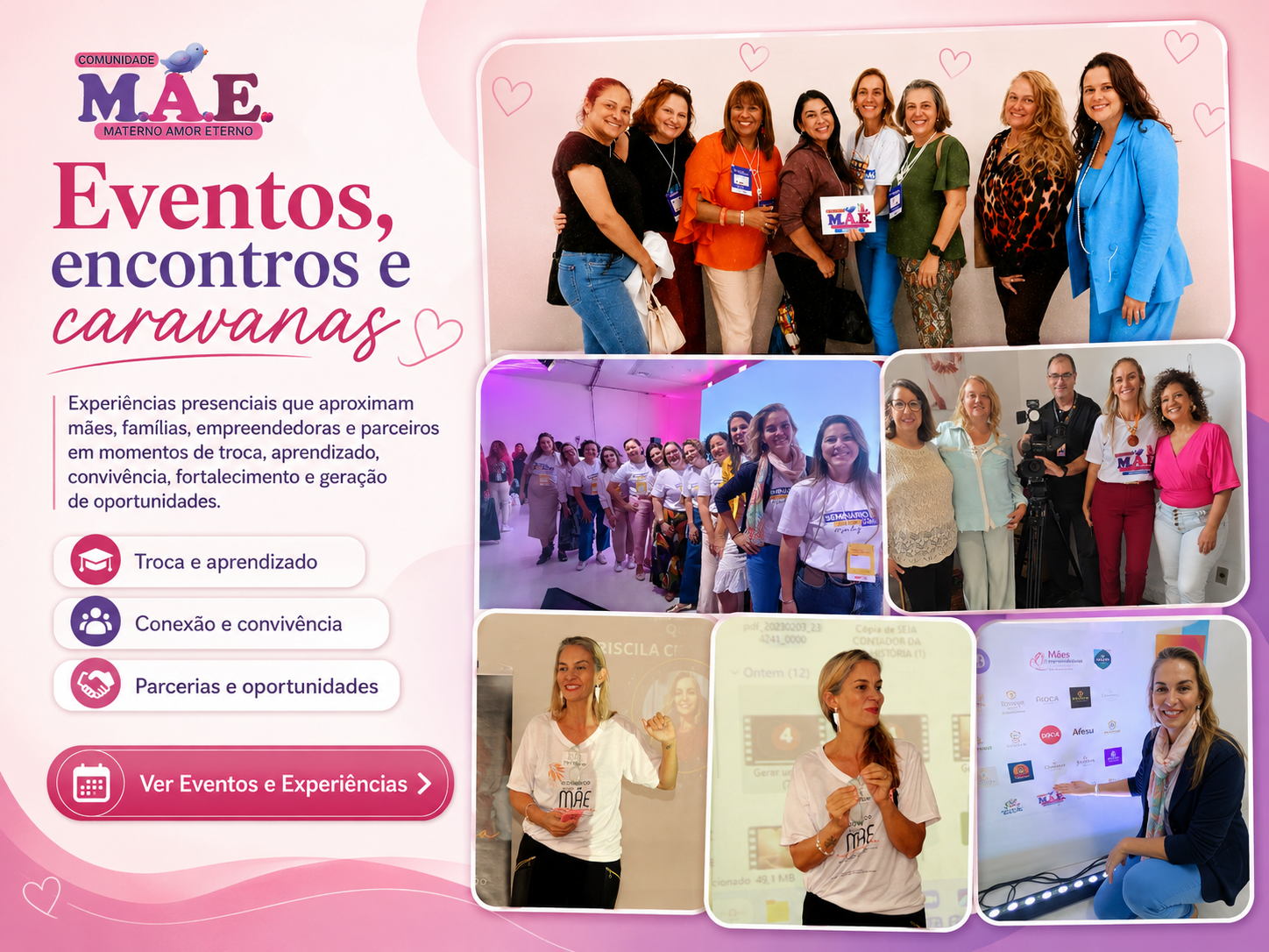 Eventos, encontros e experiências